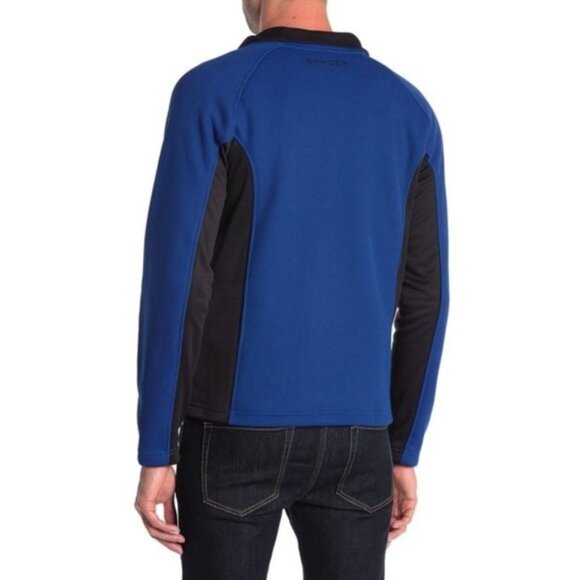 Spyder Men's 1/4 Zip Blue Jacket - Picture 2 of 6